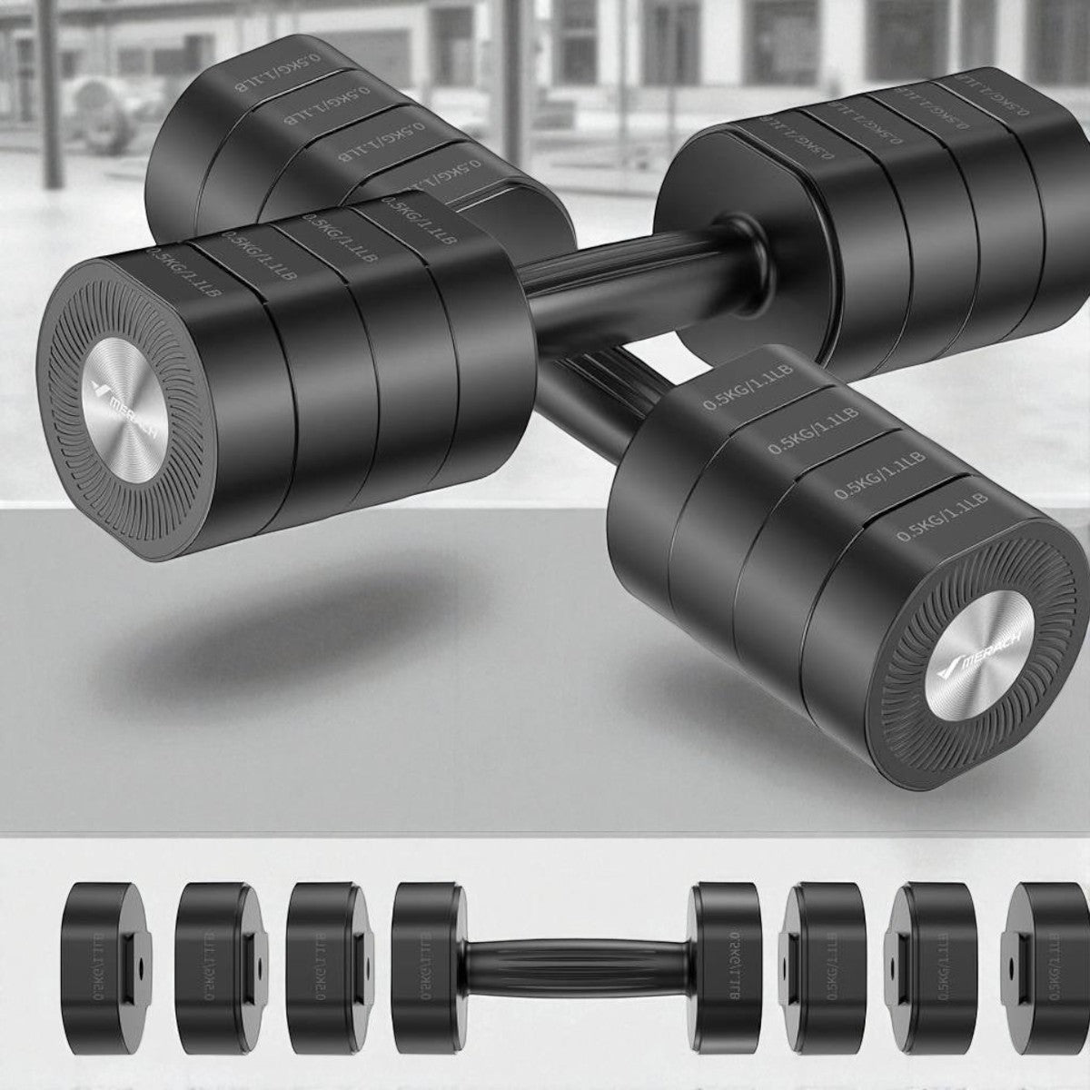 Haltères - AdjustTechDumbbells™ - Noir - Dynamique Sport